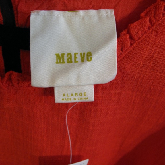 NWT MAEVE ANTHROPOLOGIE Orange Flutter Sleeve XL - Picture 6 of 14